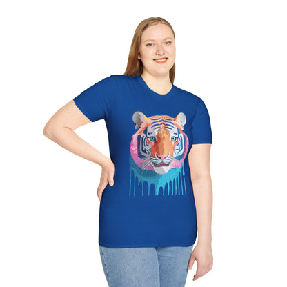 Tiger Print Unisex Softstyle Breathable Cotton Tee 64000 Gildan Shirt