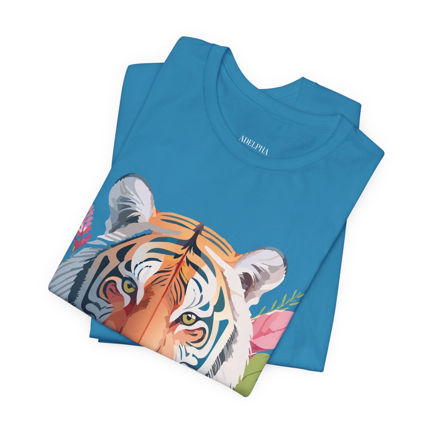 Natural Cotton Tee Shirt with Tiger