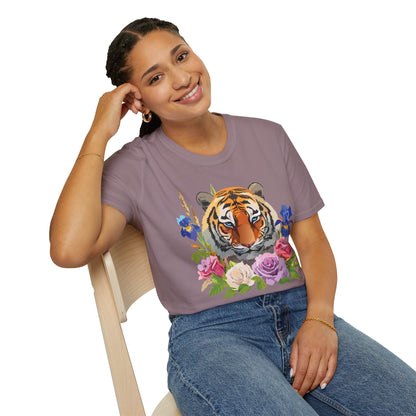 Unisex Tiger Shirt Softstyle Graphic Tee 100 Percent Cotton Apparel