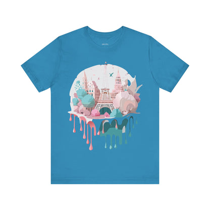 Natural Cotton Tee Shirt - Beautiful Places Collection - Paris Printify