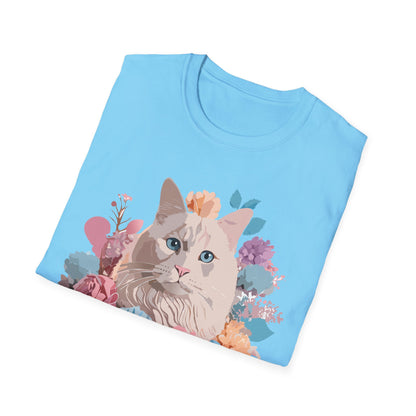 Cat Shirt Unisex Short Sleeve Cat Tee Kitten Design Gildan Softstyle 64000 Tee