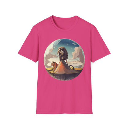 Lion Graphic T Shirt Unisex Softstyle 64000 Gildan 100 Percent Cotton Tee