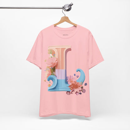 Natural Cotton Tee Shirt - Letters Collection - L Printify