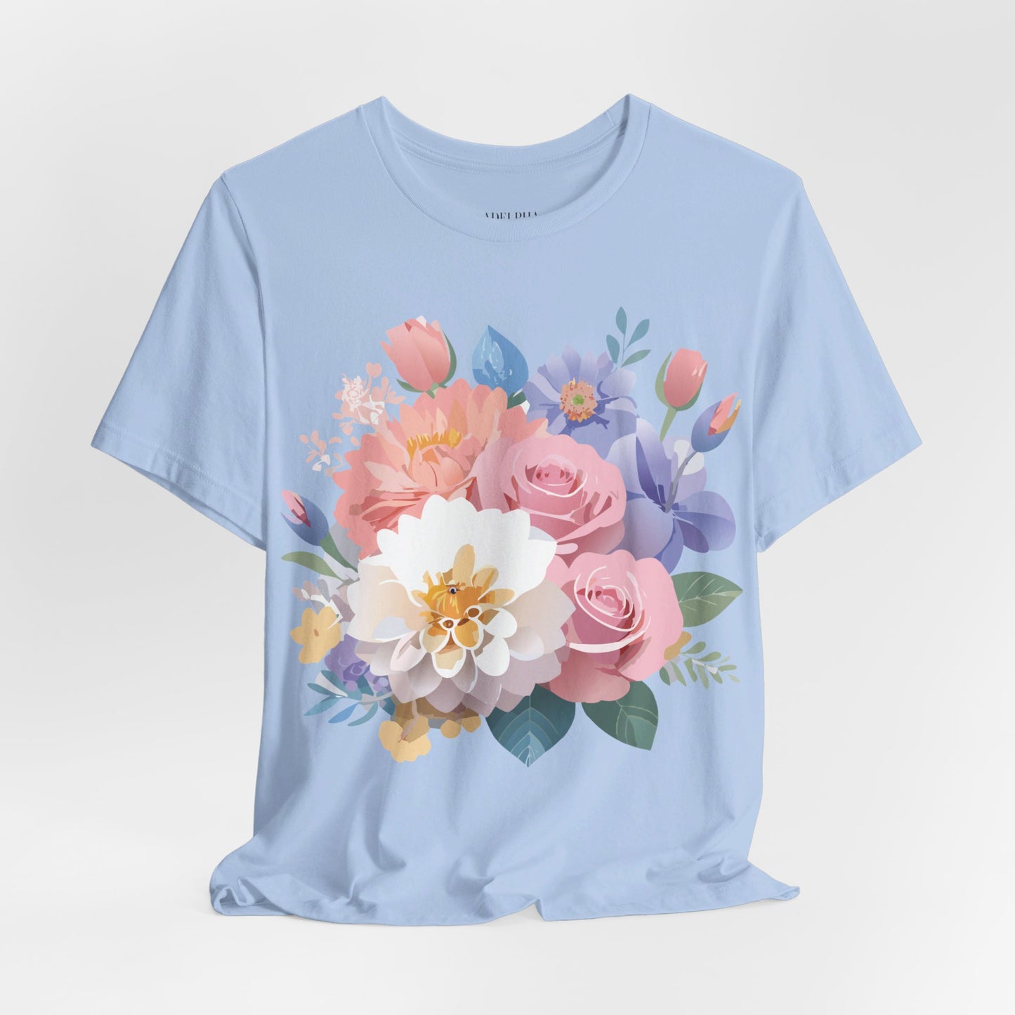 T-shirt en coton naturel avec fleurs