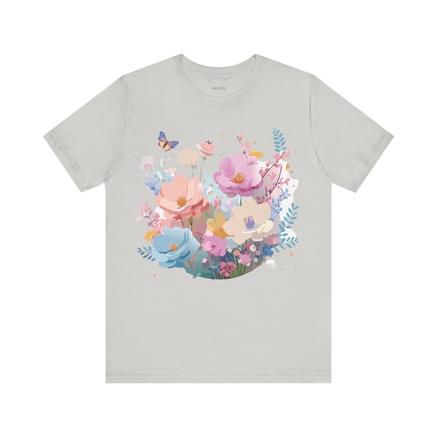 T-Shirt aus natürlicher Baumwolle mit Blumen