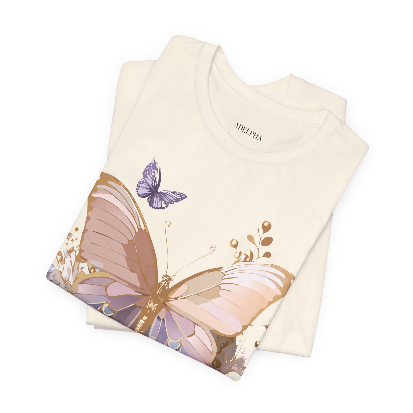 T-shirt en coton naturel avec papillon