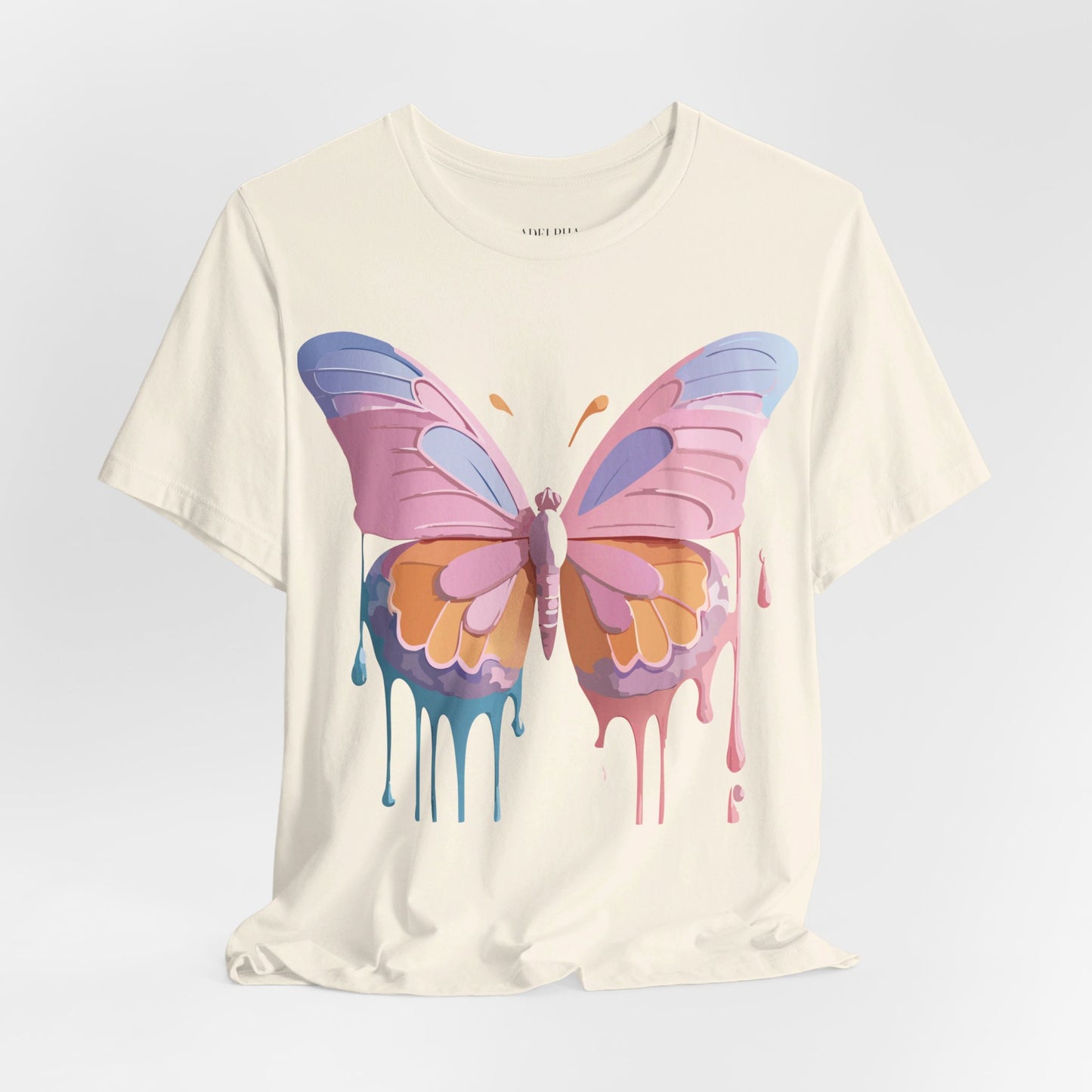 T-Shirt aus natürlicher Baumwolle mit Schmetterling