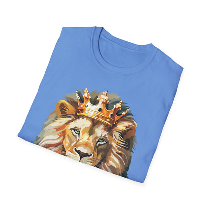 Unisex Lion Print T Shirt Softstyle 64000 One Hundred Percent Ring Spun Cotton