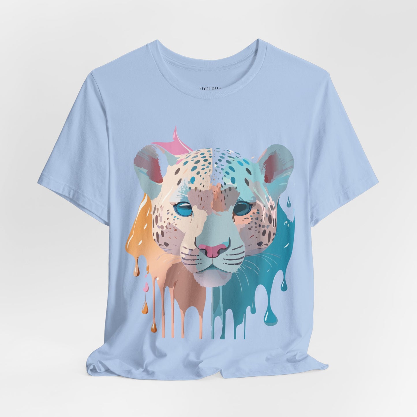 Natural Cotton Tee Shirt with Cheetah