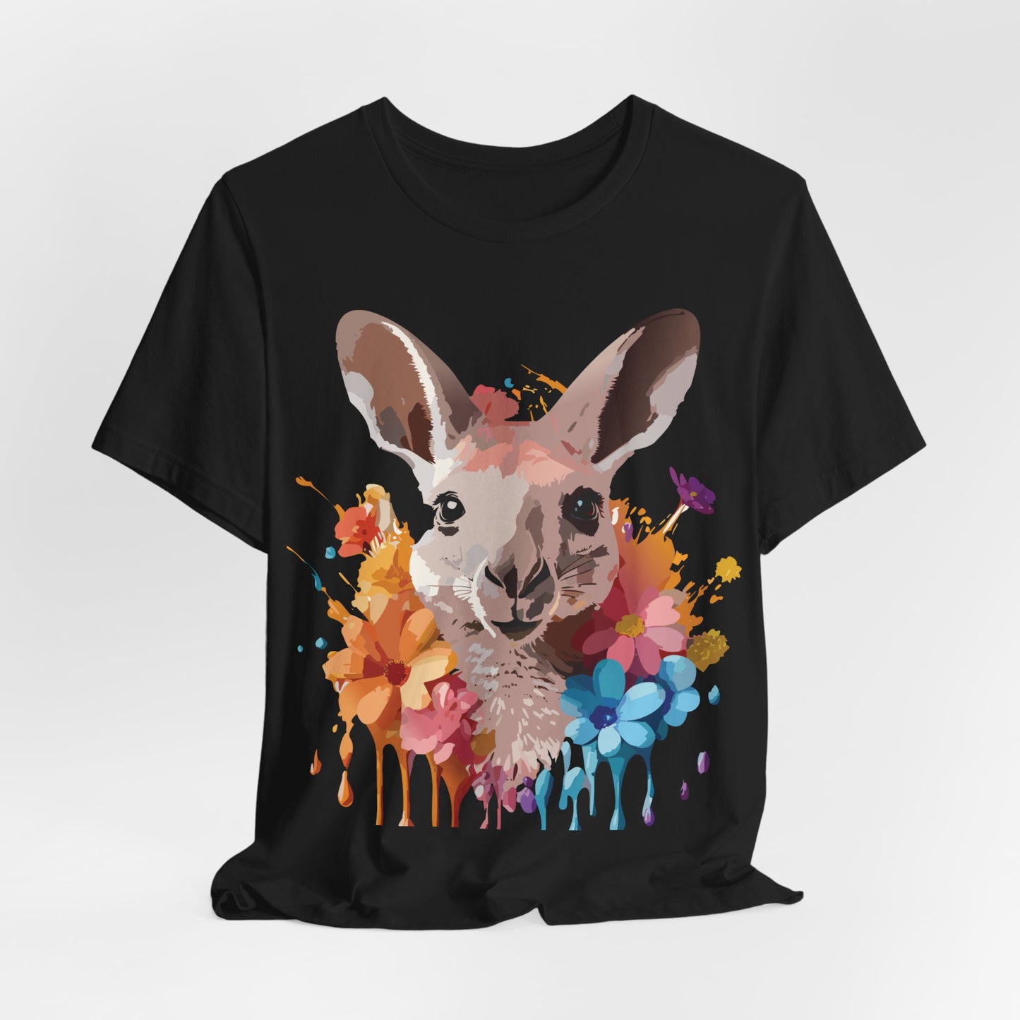 Natural Cotton Tee Shirt with Kangaroo