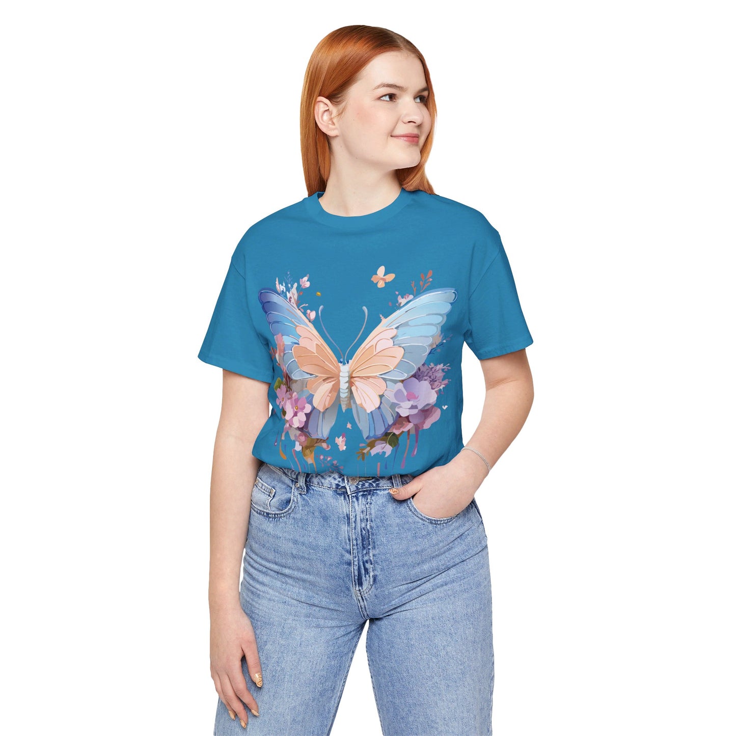 T-shirt en coton naturel avec papillon