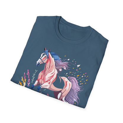 Horse Shirt Unisex Tee Animal Print Gildan Softstyle 64000 Ring Spun Cotton