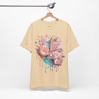 Natural Cotton Tee Shirt - Beautiful Places Collection - Paris Printify