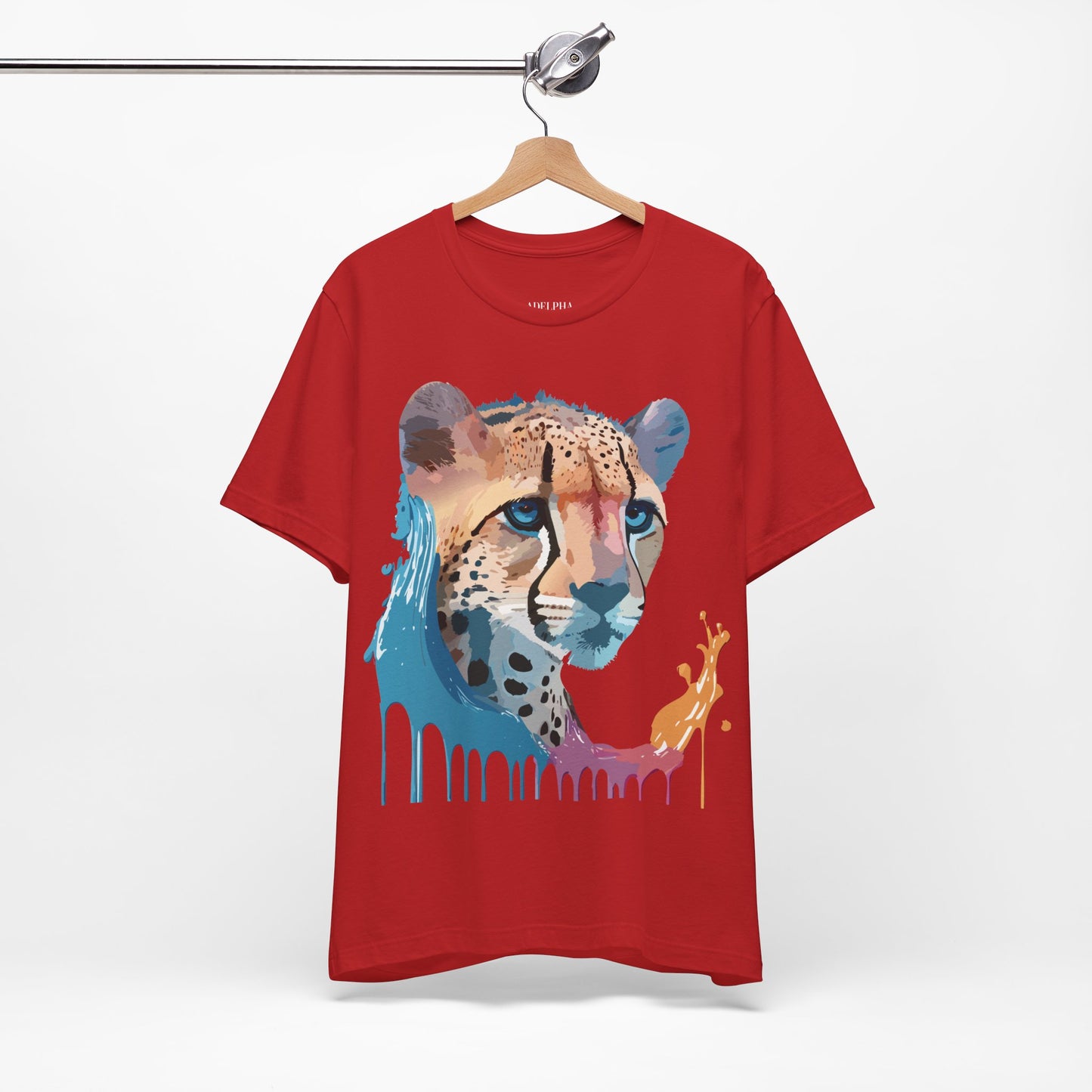 Natural Cotton Tee Shirt with Cheetah