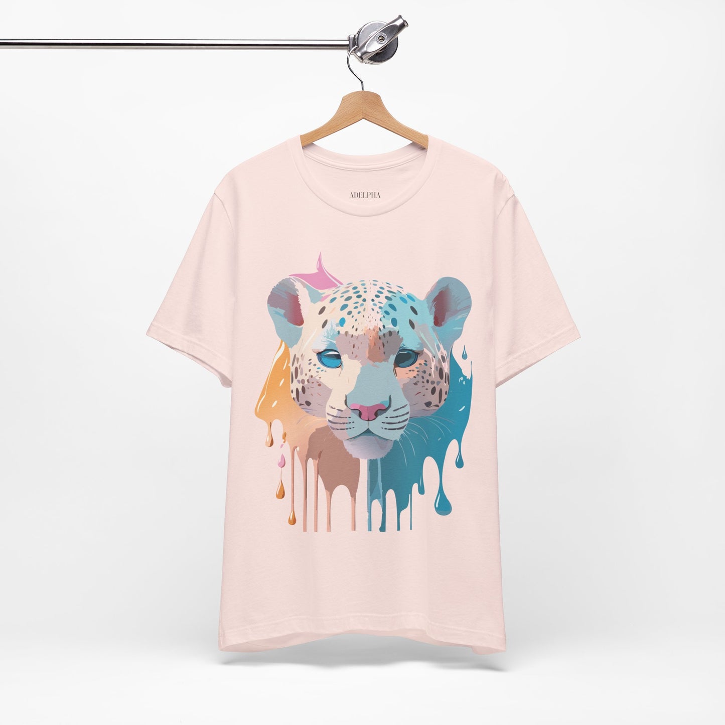 Natural Cotton Tee Shirt with Cheetah