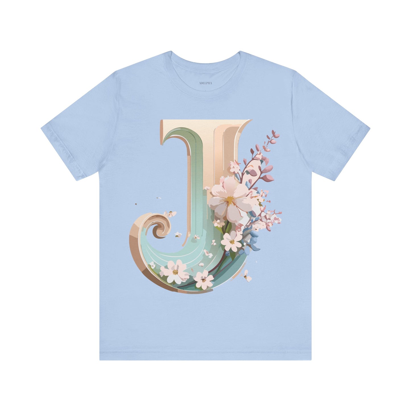 Natural Cotton Tee Shirt - Letters Collection - J