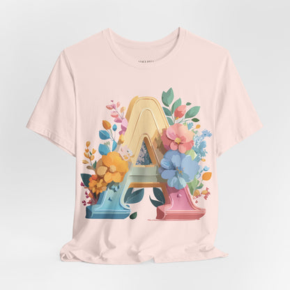 Natural Cotton Tee Shirt - Letters Collection - A Printify