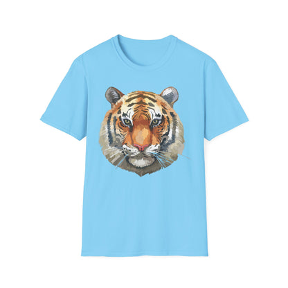 Tiger Print Unisex T Shirt Softstyle 64000 Gildan Ring Spun Cotton Tee