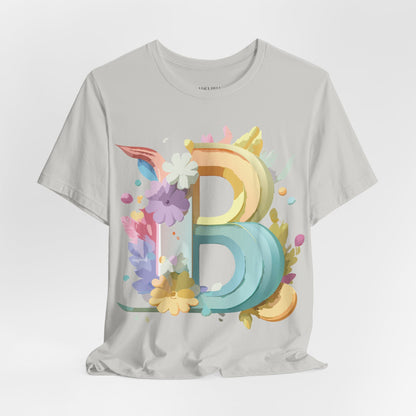 Natural Cotton Tee Shirt - Letters Collection - B Printify