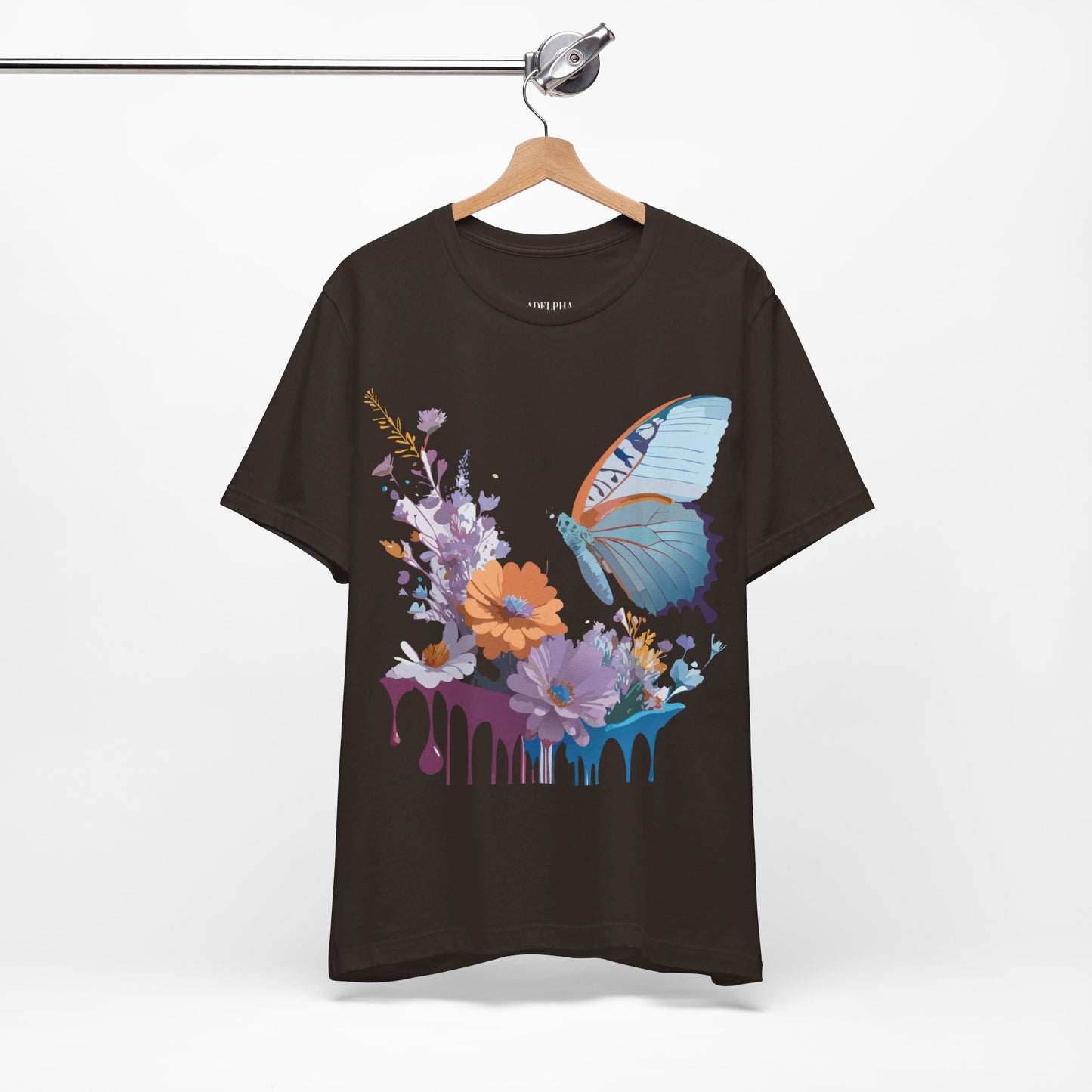 T-Shirt aus natürlicher Baumwolle mit Schmetterling