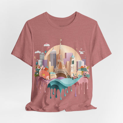 Natural Cotton Tee Shirt - Beautiful Places Collection - Paris Printify