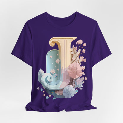 Natural Cotton Tee Shirt - Letters Collection - J Printify