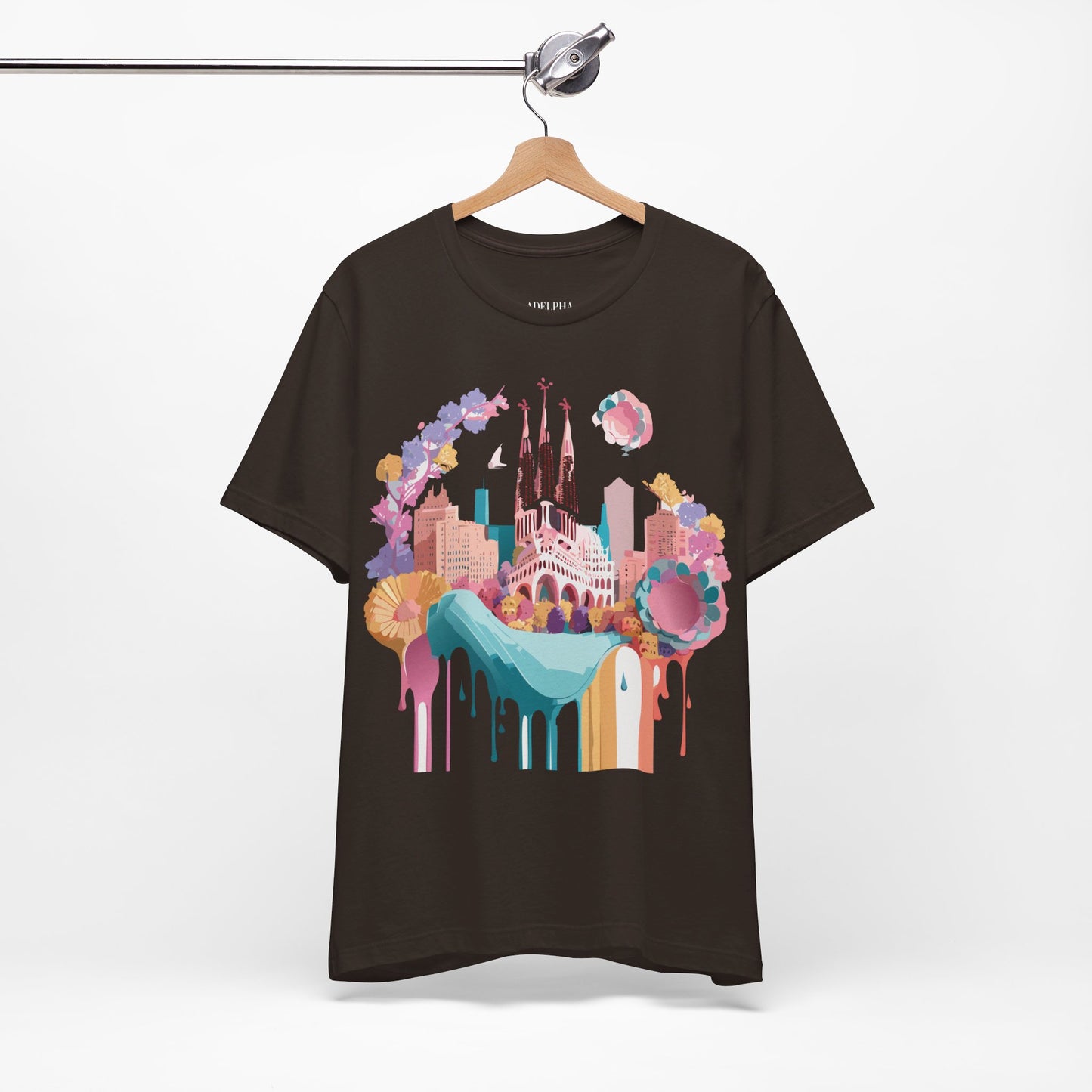 Natural Cotton Tee Shirt - Beautiful Places Collection - Barcelona