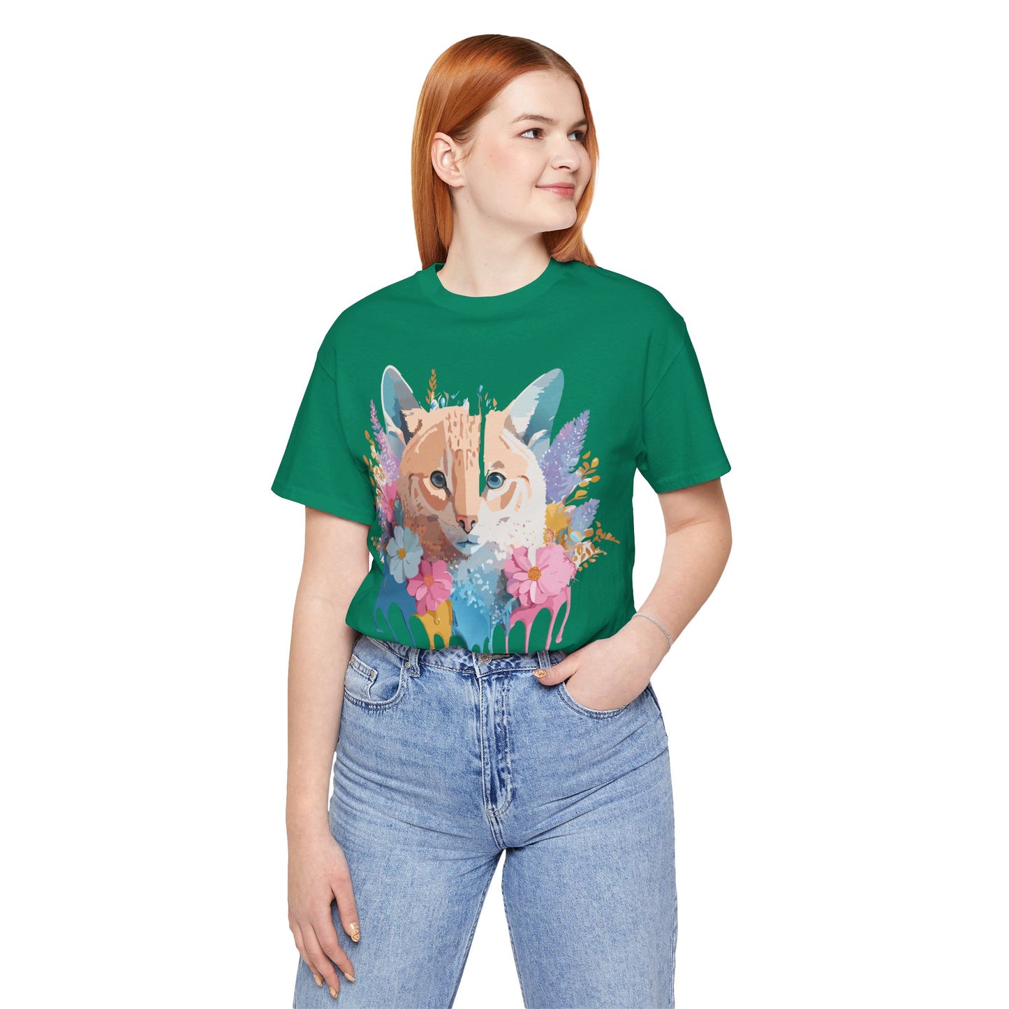 T-shirt en coton naturel avec chat