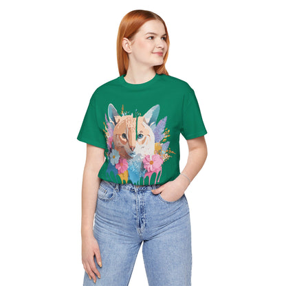 Natural Cotton Tee Shirt with Cat Printify