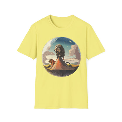 Lion Graphic T Shirt Unisex Softstyle 64000 Gildan 100 Percent Cotton Tee
