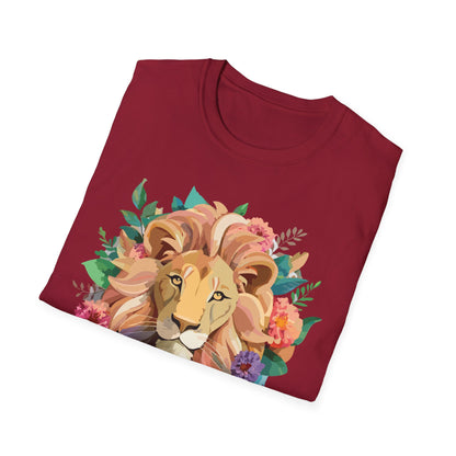 Lion Shirt Unisex Softstyle Tee 100 Percent Ring Spun Cotton Animal Print