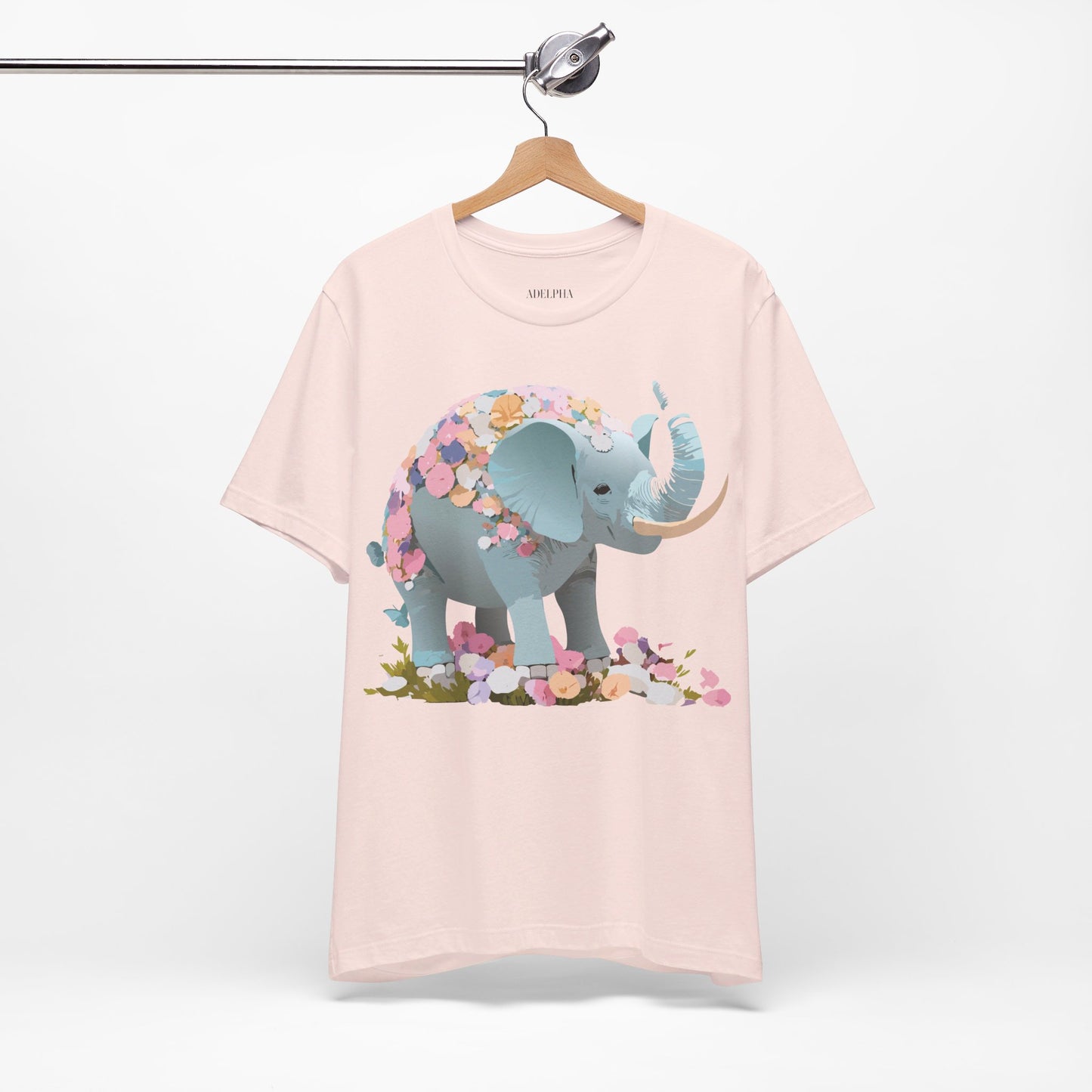 T-shirt en coton naturel avec motif éléphant