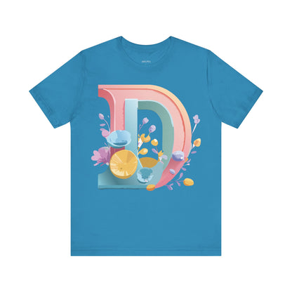 Natural Cotton Tee Shirt - Letters Collection - D Printify