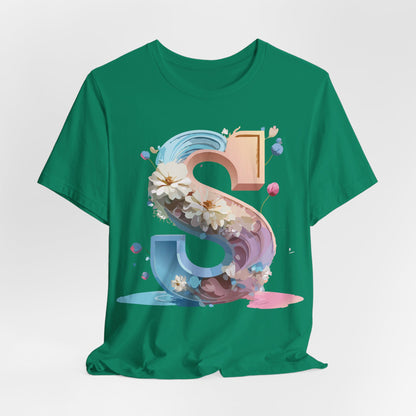 Natural Cotton Tee Shirt - Letters Collection - S Printify
