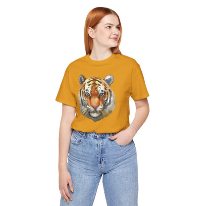 Wild Tiger Face Graphic T-Shirt Unisex Cotton Animal Design Wildlife Tee 1