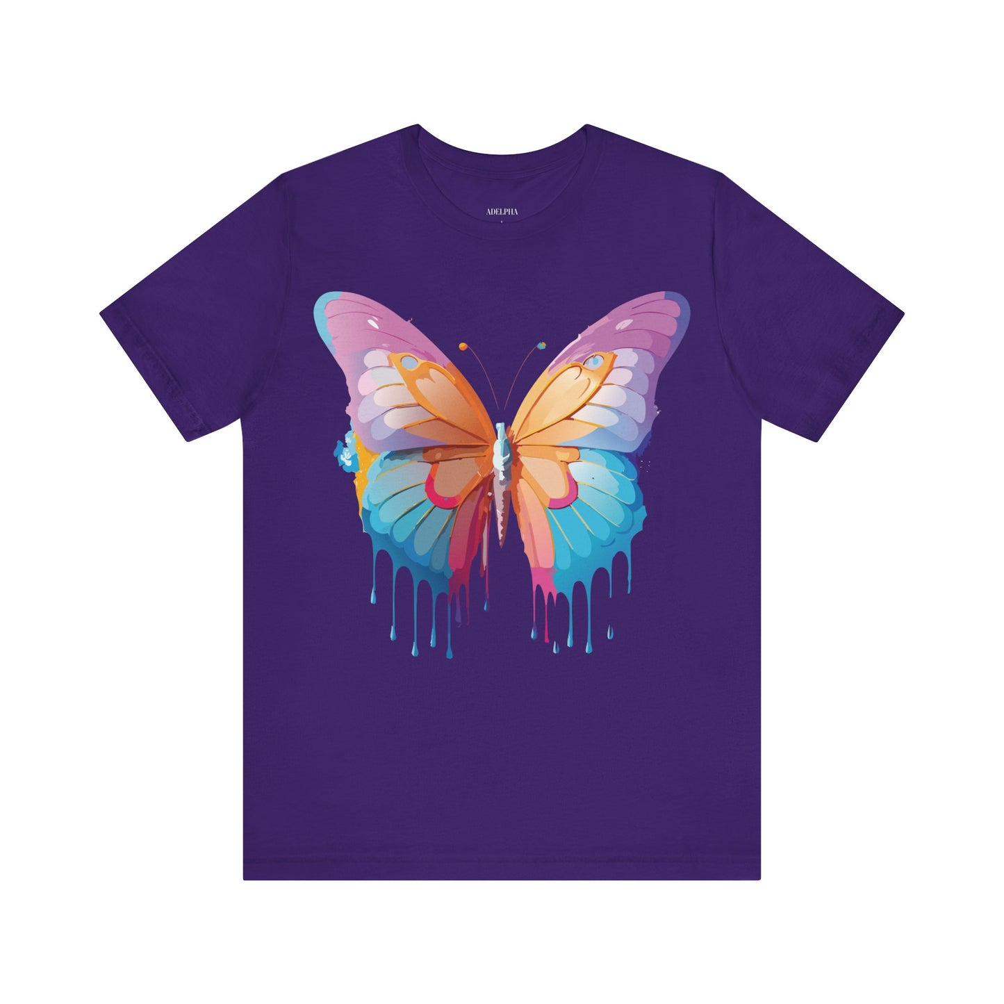 Natural Cotton Tee Shirt with Butterfly