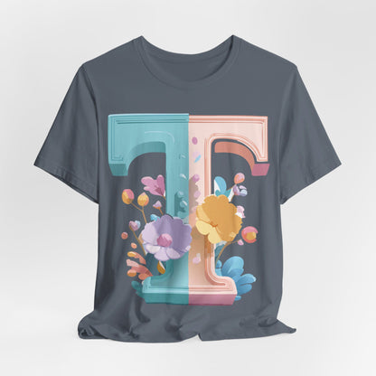 Natural Cotton Tee Shirt - Letters Collection - T Printify