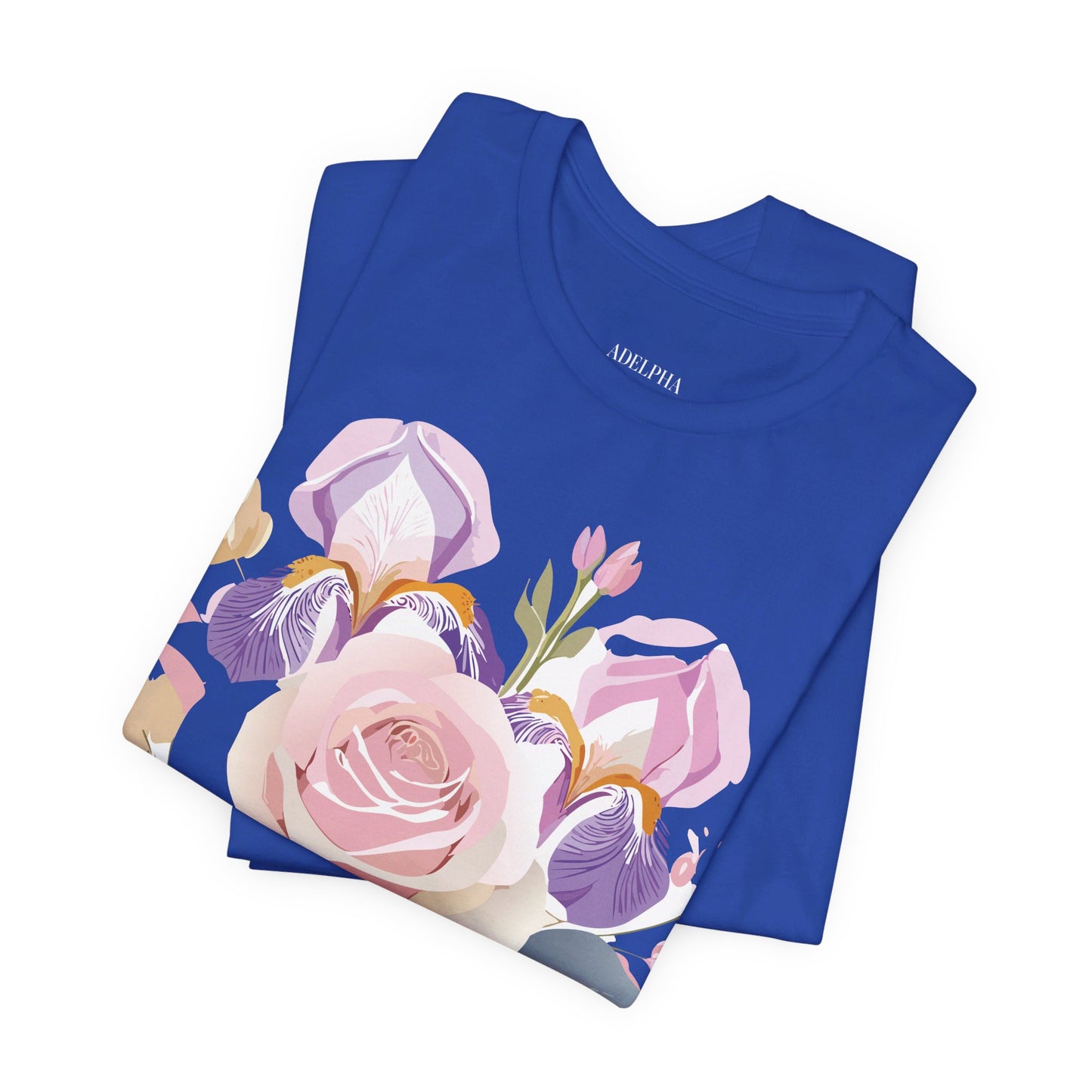 T-shirt en coton naturel avec fleurs