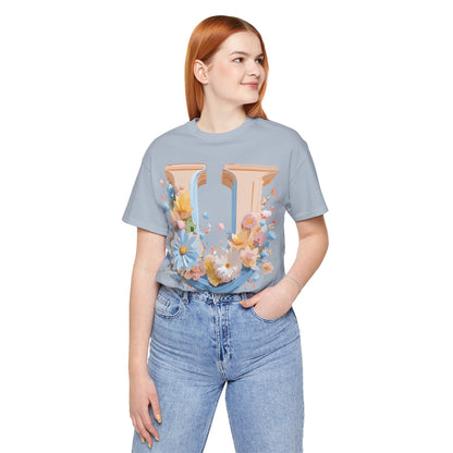 Natural Cotton Tee Shirt - Letters Collection - U Printify