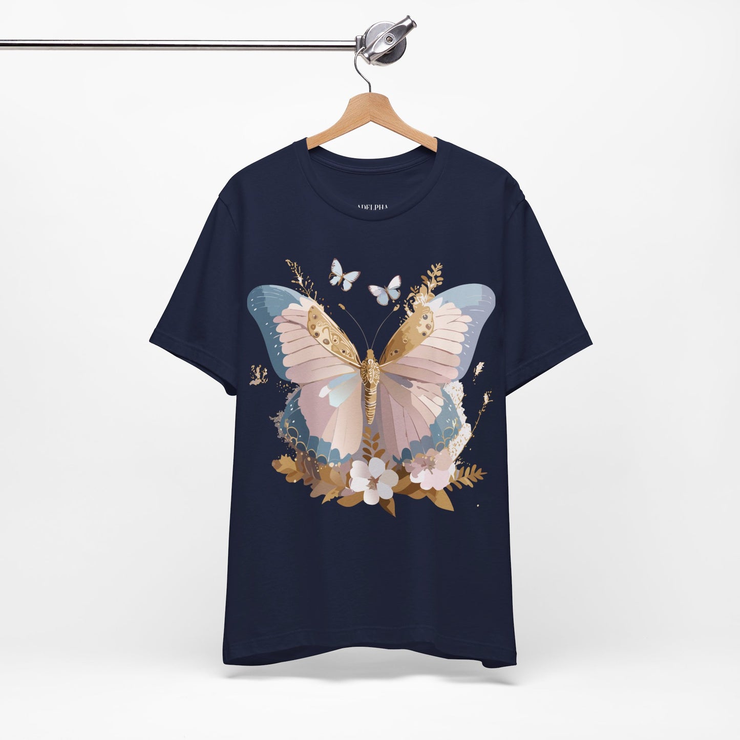 T-shirt en coton naturel avec papillon