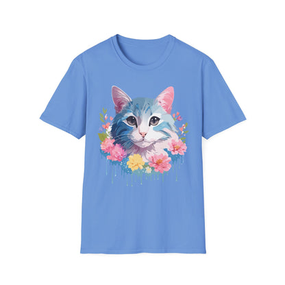 Cat Shirt Unisex Cat Tee Kitten Print Gildan Softstyle 64000