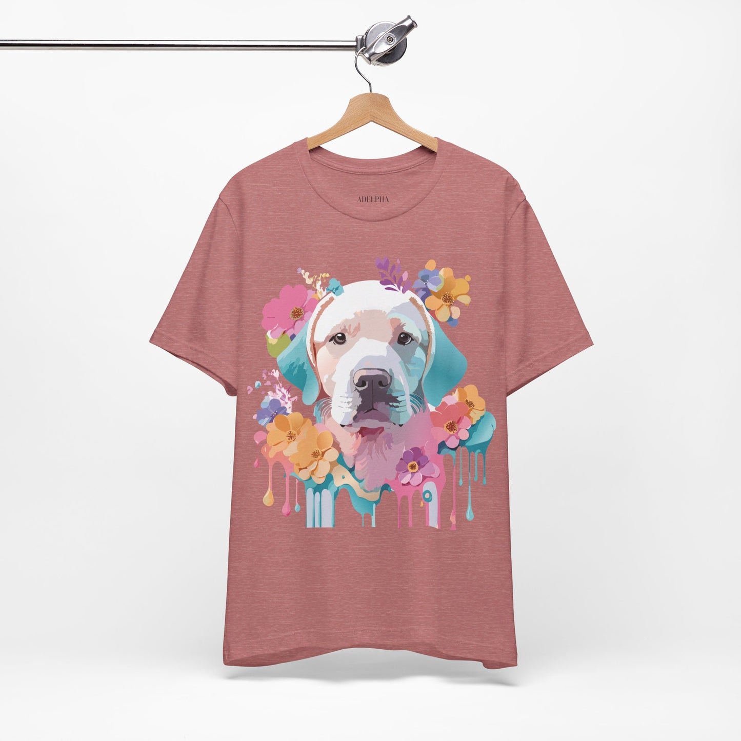 T-Shirt aus natürlicher Baumwolle mit Hund