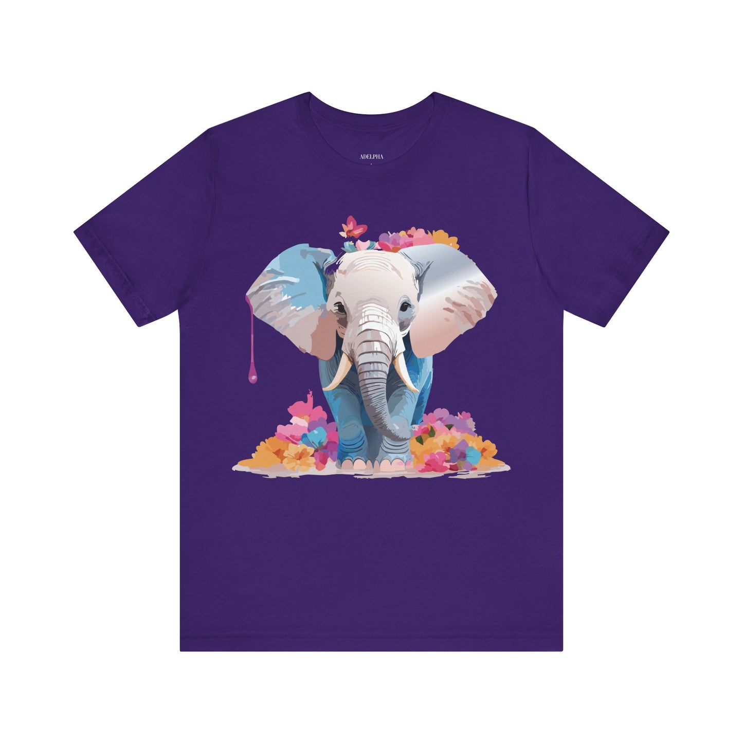 T-shirt en coton naturel avec motif éléphant