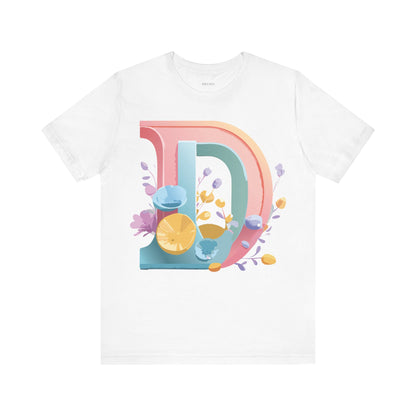 Natural Cotton Tee Shirt - Letters Collection - D Printify