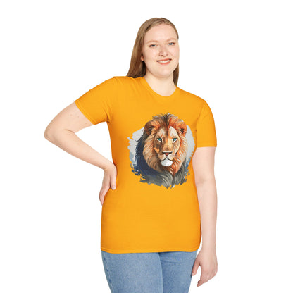 Lion Shirt Unisex Animal Tee Gildan Softstyle 64000 100 Percent Ring Spun Cotton
