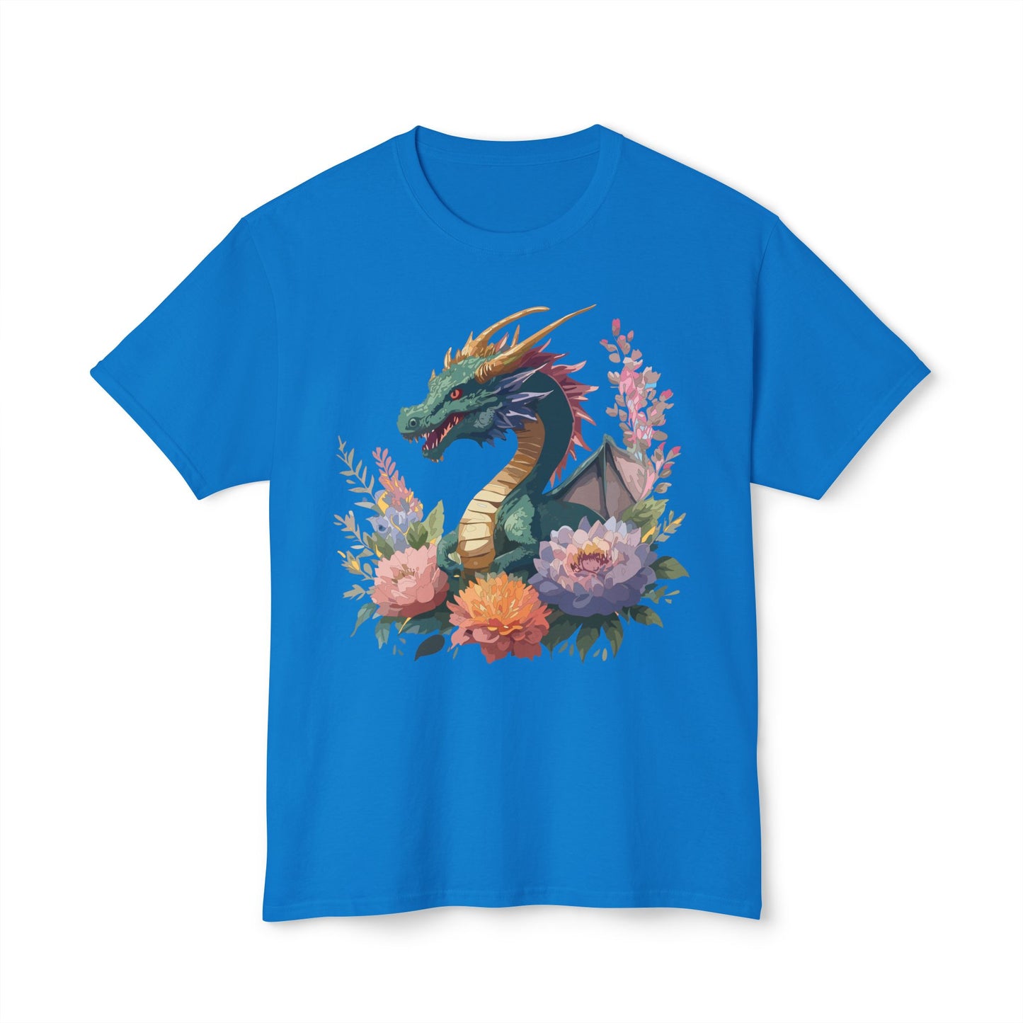 Dragon T-Shirt, Vintage Dragon Tee, Floral Tees, Dragon Art Design Shirt, Tee Shirt with Dragon 7