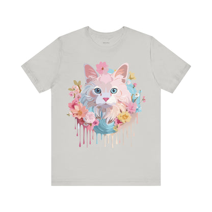 Natural Cotton Tee Shirt with Cat Printify