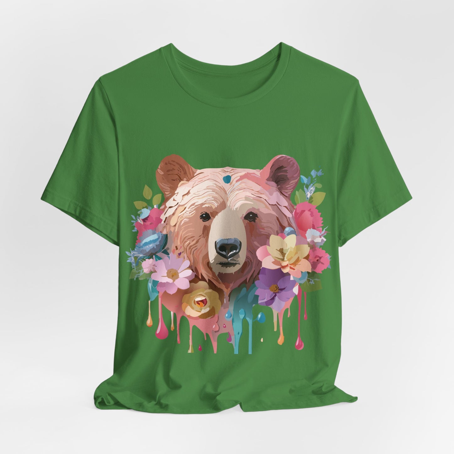 Natural Cotton Tee Shirt with Bear