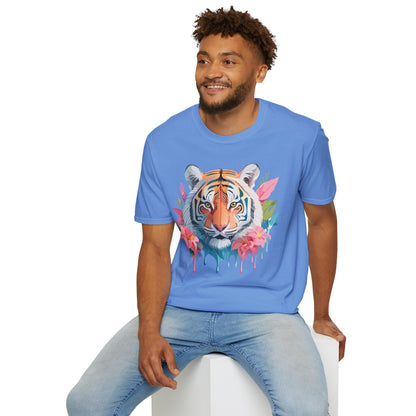Tiger Print Unisex Softstyle T Shirt Short Sleeve Gildan 64000 Tee