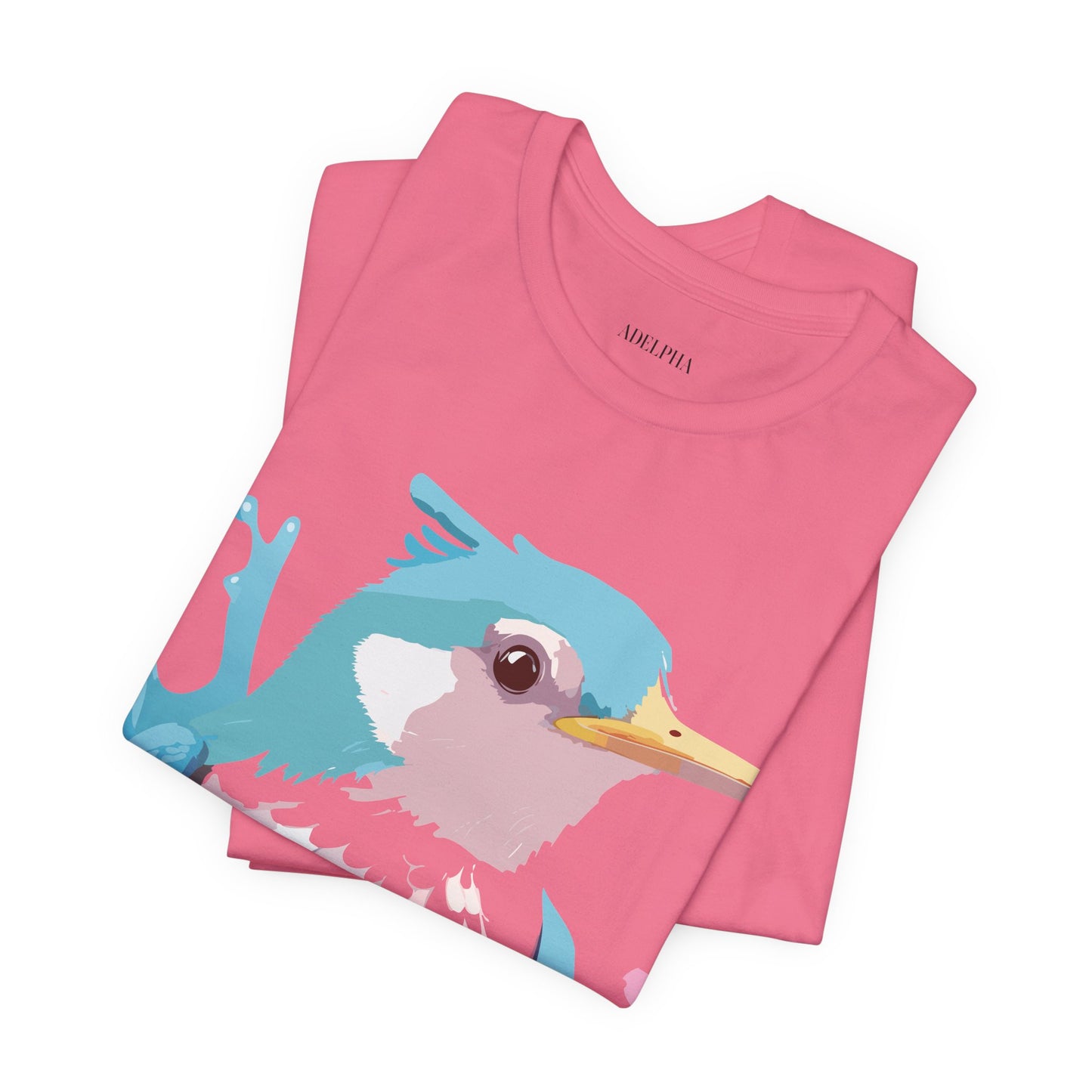 Natural Cotton Tee Shirt with Bird